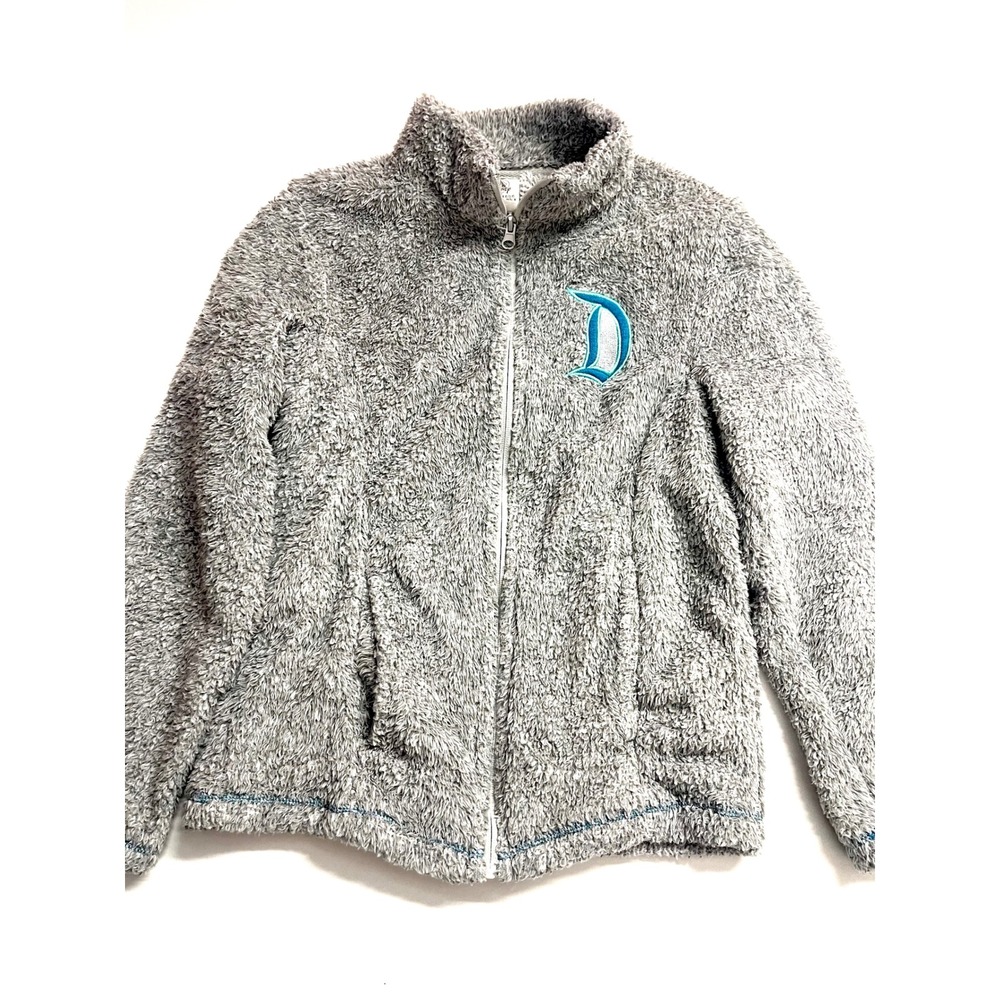 Disney Parks Disneyland D Logo Grey High Pile Fleece Jacket XS Princess Zip Up